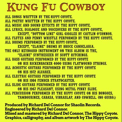 Inside cover of Kung Fu Cowboy PART 1